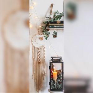 🦉 SOLD Beautiful owl rope braided hanging decor